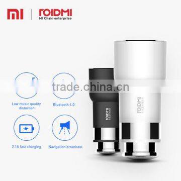 Roidmi wholesale multi-function Fashional Design Bluetooth 2 port wireless usb Car phone charger socket output 5V 2.4A 2nd gen