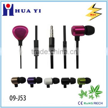 Hot selling new mobile metal earphone with mic for mobile phone