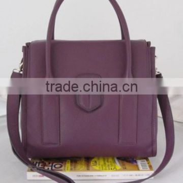 Purple leather cheap handbag tote bag original women handbag