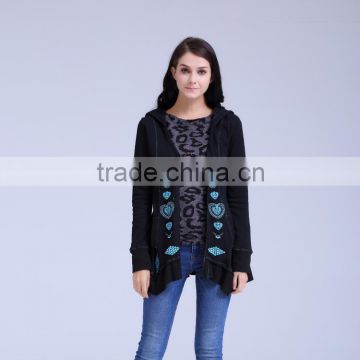 Women's knit fish scale jacket with embroidery