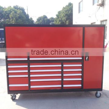 red 16 drawers garage roller cabinets with doors