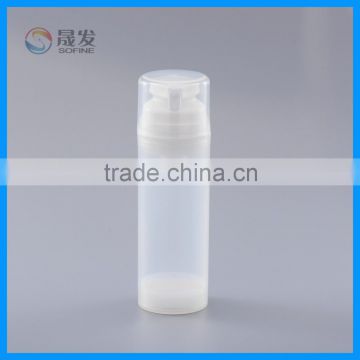 Good quality White color PP cosmetic airless pump bottle