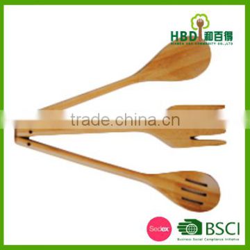 Eco-friendly Vertical bamboo cooking utensil set with hole on handle