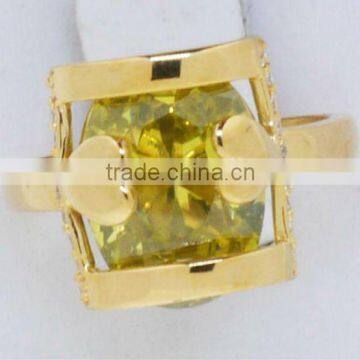 QR270 engagement gestone finger ring for women,21k gold ring with Citrine from dropship jewelry supplier