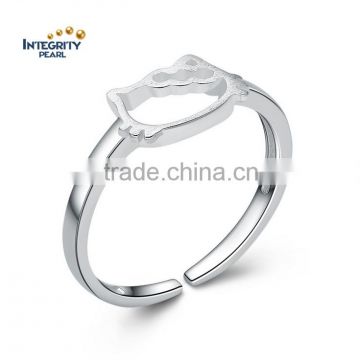 SSD038 Cartoon Klitty Shape 925 Sterling Silver Friendship Ring