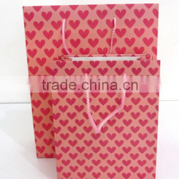 heart printing handle paper gift bag
