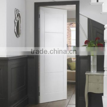 Euro simple design flat carving wooden white door