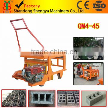 QM4-45 Shengya movable cement hollow brick making machine using diesel in Nigeria solid brick machine hot-sale in Nigeria