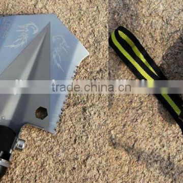New Model Multifunction Outdoor Survival Tool Kit Shovel Saw Knife Hoe Firestarter
