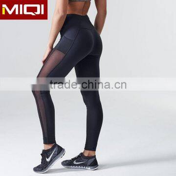 Classical mesh panel style yoga pants fitness leggings with mesh pocket yoga pants