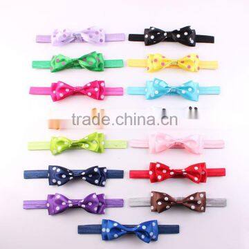 Factory price Colorful Baby Girl Bow-Knot Headband with Dot Baby Headdress