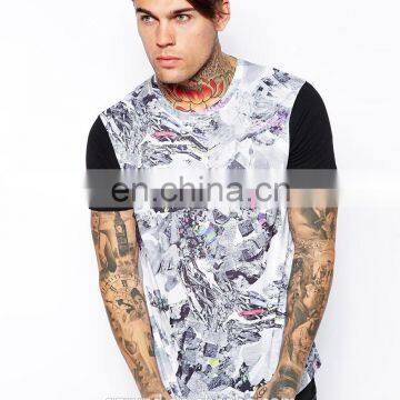 T-Shirt With Crystal Print/front print custom designs tshirt/high fashion men clothing/model-sc309