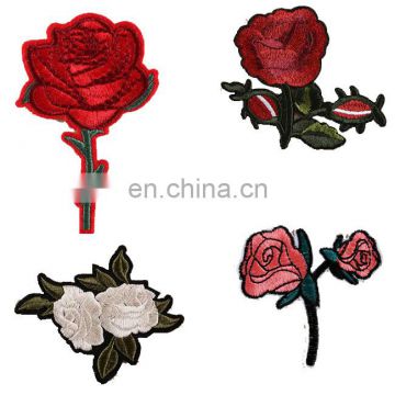 embroidery patch hand rose flower patches embroidery for Women Clothing