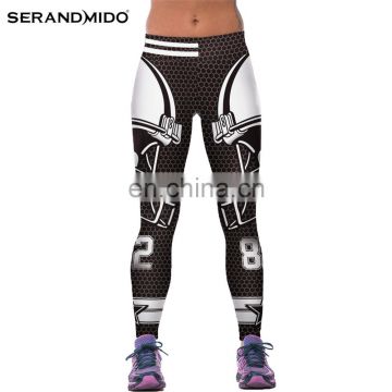 Dylan Women Reticular Printing White And Black Breathable Sexy Digital Printing Sports Leggings