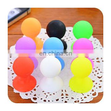 silicone Rubber Sucker Ball Mobile Phone Stand with Stickers on Logo