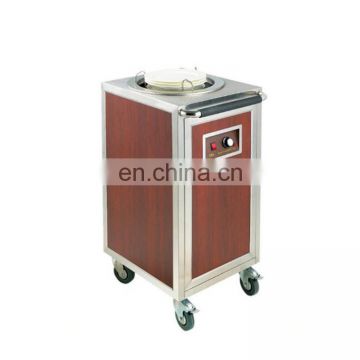 Heated Plate Dispenser Warmer Mobile Cart