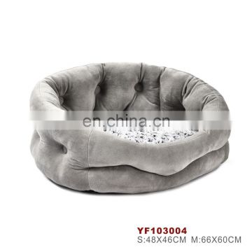 Wholesale Customized luxury faux suede fabric and pv fleece sofa dog beds