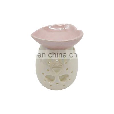 2020 custom heart ceramic incense concrete oil scent wax burner censer lighter holder for essential oil