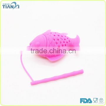 2015 Newest Color less Pink FDA Approved Silicone Tea Strainer