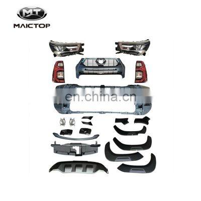 Maictop Auto Parts for Hilux Newest Pickup Front Bumper Body Kit for Hilux Revo Upgrade to ROCCO 2021