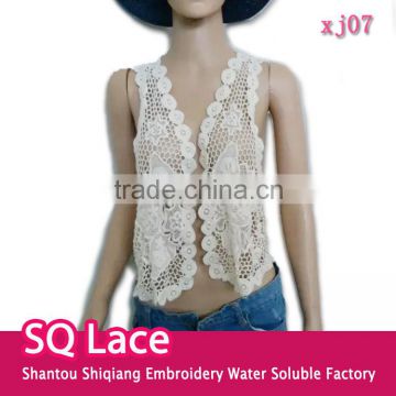 Summers coat embroidery cotton lace fabric water soluble lace vest
