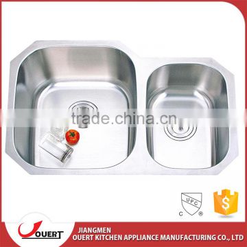 Factory design stainless steel 304 double bowl custom size kitchen sink                        
                                                                                Supplier's Choice