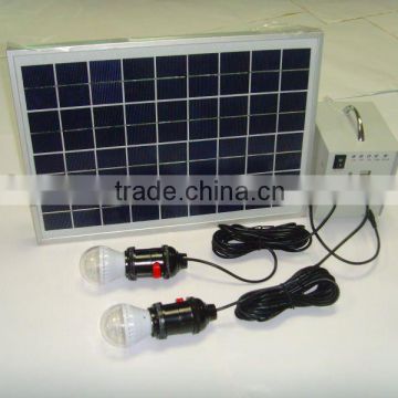 10w small solar system with usb port/LED lights