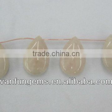 Natural gemstones rose quartz pear shape pendant