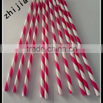 9 inch hard plastic striped straw for drinking