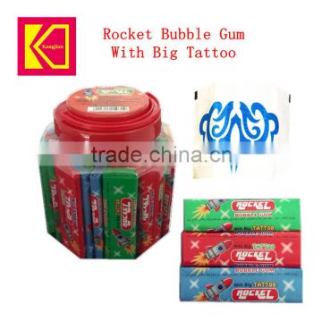Rocket Bubble gum with big tattoo