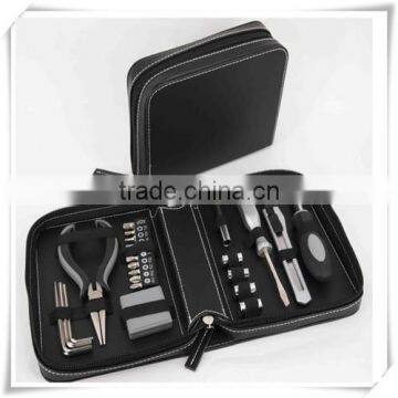 21PCS 2015 new Household hand electrical Tool Kit mutifuctional tool set business promotional tool kit in leather case HW04028