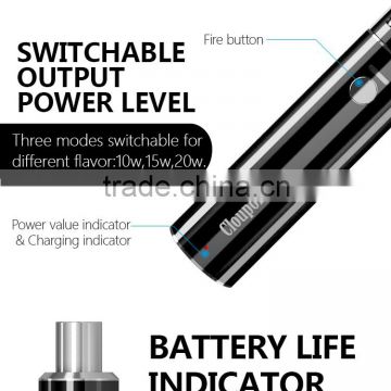 Cloupor super mini zise 1100mah i3 switchable power level battery life indicator airflow control system variety coil i3 e-cig