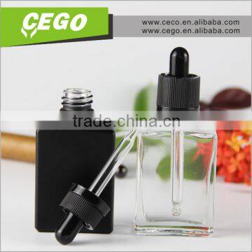 unique perfume 15ml 30ml rectangular waterproof label printing glass dropper bottle