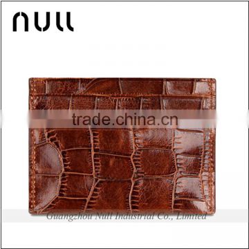 Embossed Pattern Genuine Leather Crocodile Credit Card Holder                        
                                                Quality Choice
