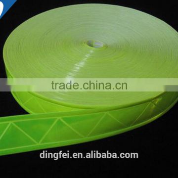 EN471 Fluorescent yellow V shape tape reflective PVC for bags