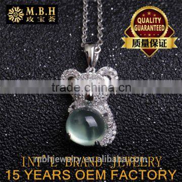 hot sale jewellery set 925 sterling silver 18K gold plated precious natural Grape stone Pendant necklace Factory wholesale