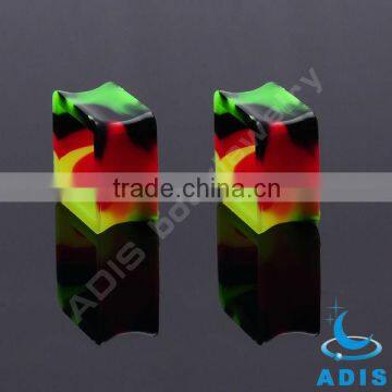 Wholesale Colorful Square Shaped Soft Silicone Ear Gauge