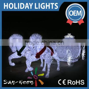Led Christmas Light Snow White Horse Carriages