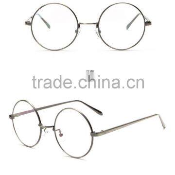 Round metal frame plain glasses ultra-light retro glasses