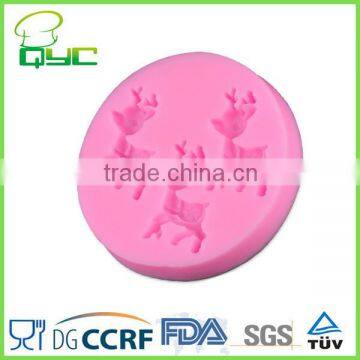 Cute Reindeer Silicone Resin Animal Sugarpaste Moulds Color Pink