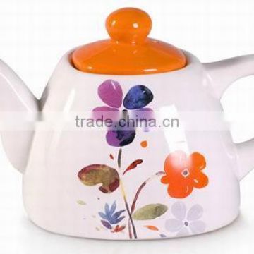 Italy Style Romantic Ceramic Teapot with Orange Cover