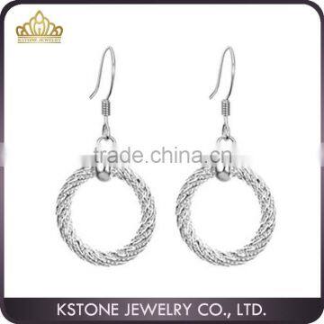 KSTONE silver plated circle fashion women's stainless steel earrings