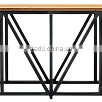 French Industrial Console Table Industrial furniture Rustic wood metal base