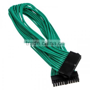 24 Pin ATX Mainbaord Extension Cable Braided Sleeved Cable 30cm Green