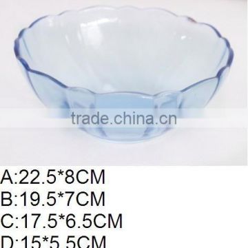 blue crystal glass bowl