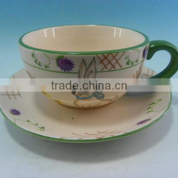 decorative ceramic easter coffee cups and saucers