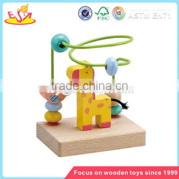 Wholesale lovely animal wooden wire bead toy for kids high quality wooden wire bead toy W11B020