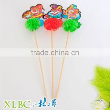 Decorative party toothpicks with clown face