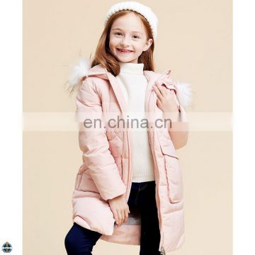 T-GC019 French Fashion Winter Large Children Down Girls Hooded Coat