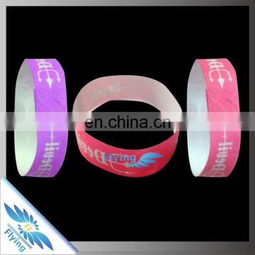 wholesale cheap waterproof eco-friendly logo available disposable tyvek paper wristband
